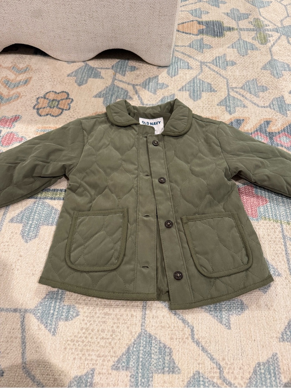 Old Navy Olive Green Quilted Kids Puffer Jacket